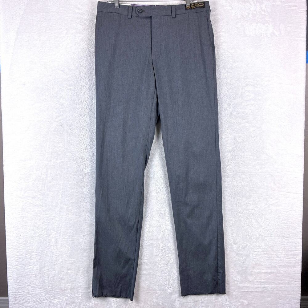 Jack Victor Loro Piana Pants Mens 34R Gray Kolt Wool Luxury Classic Preppy Italy